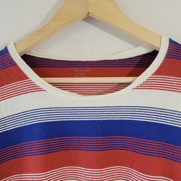 Madewell Women's Plus Size Sweatshirt 2X Multicolored Stripe Long Sleeve Cozy - Picture 3 of 12